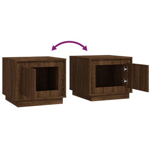 Sofabord 51x50x44 cm konstrueret træ brun egetræsfarve
