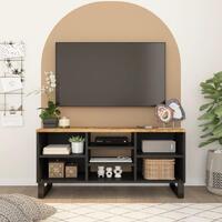 Tv-bord 100x33x46 cm massivt mangotræ og konstrueret træ