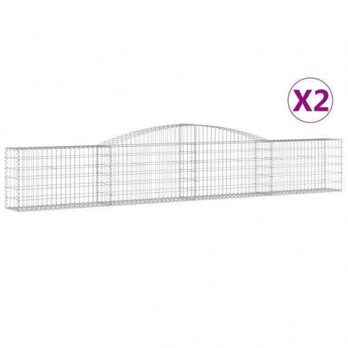 Buede gabionkurve - 2 stk. 400×30×60/80 cm i galvaniseret jern