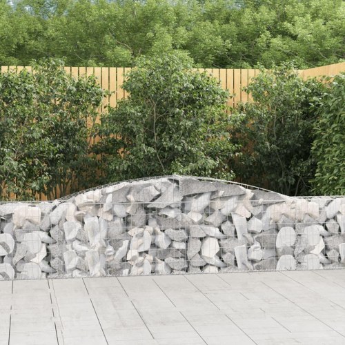Buede gabionkurve - 6 stk. 400×30×60/80 cm i galvaniseret jern
