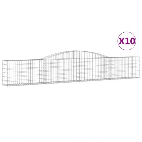 Buede gabionkurve - 10 stk. 400×30×60/80 cm i galvaniseret jern