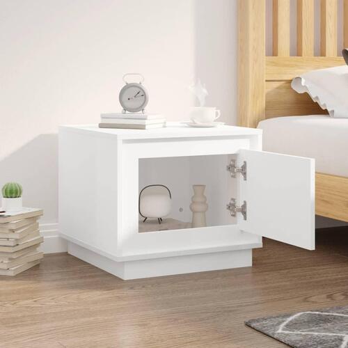 Sofabord 51x50x44 cm konstrueret træ hvid