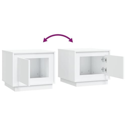 Sofabord 51x50x44 cm konstrueret træ hvid