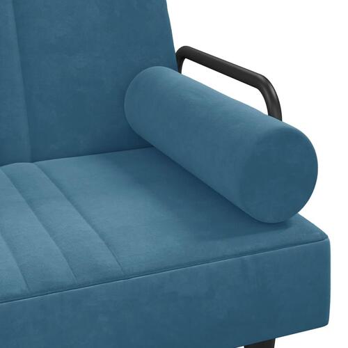 Sovesofa med armlæn velour blå