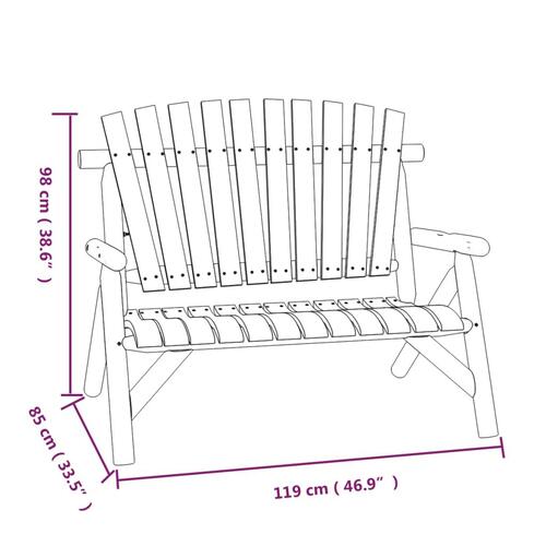 2-personers havebænk 119x85x98 cm massivt grantræ