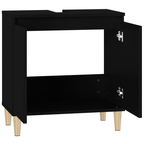 Underskab til håndvask 58x33x60 cm konstrueret træ sort