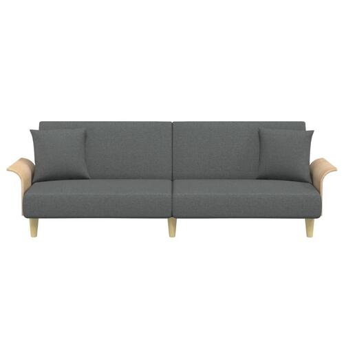 Sovesofa med armlæn stof mørkegrå