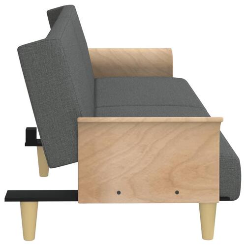 Sovesofa med armlæn stof mørkegrå