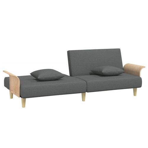Sovesofa med armlæn stof mørkegrå