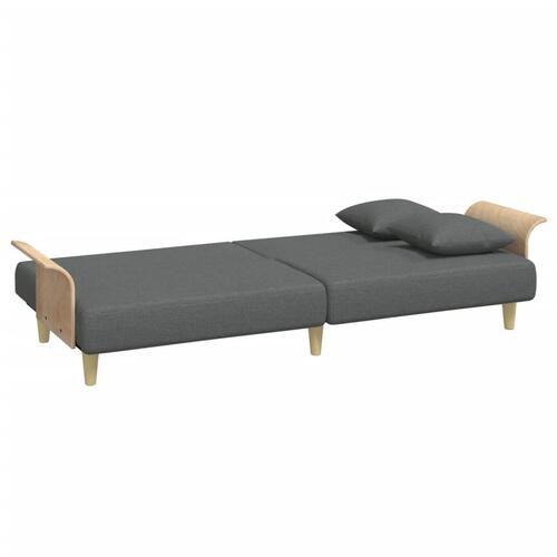 Sovesofa med armlæn stof mørkegrå