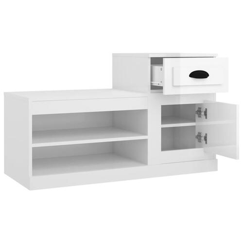 Skoreol 100x42x60 cm konstrueret træ hvid højglans