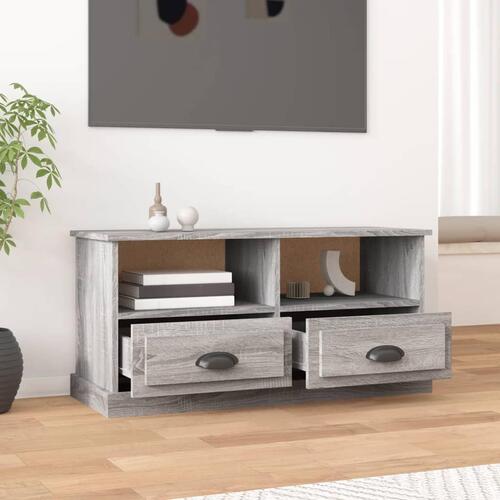 Tv-bord 93x35,5x45 cm konstrueret træ grå sonoma-eg