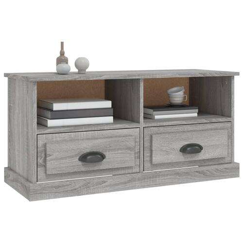 Tv-bord 93x35,5x45 cm konstrueret træ grå sonoma-eg