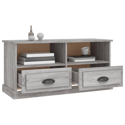 Tv-bord 93x35,5x45 cm konstrueret træ grå sonoma-eg