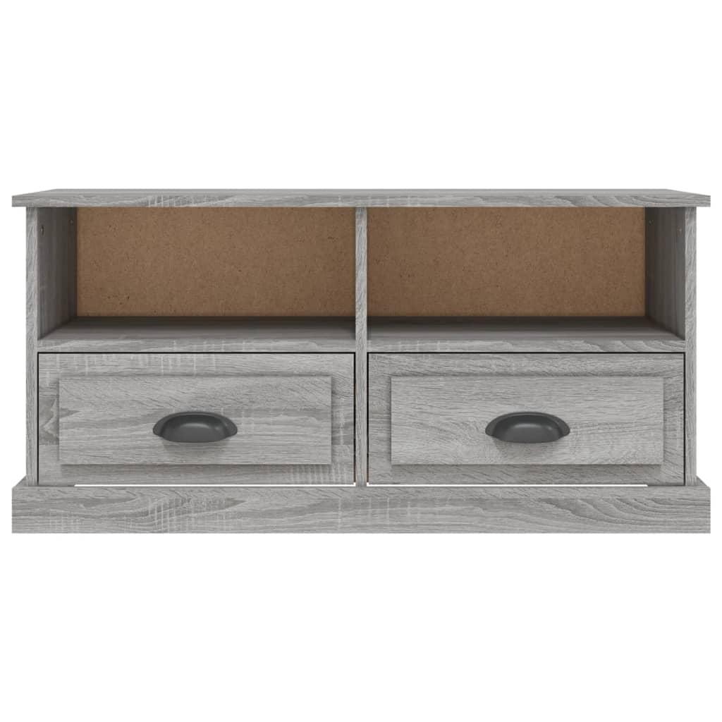 Tv-bord 93x35,5x45 cm konstrueret træ grå sonoma-eg