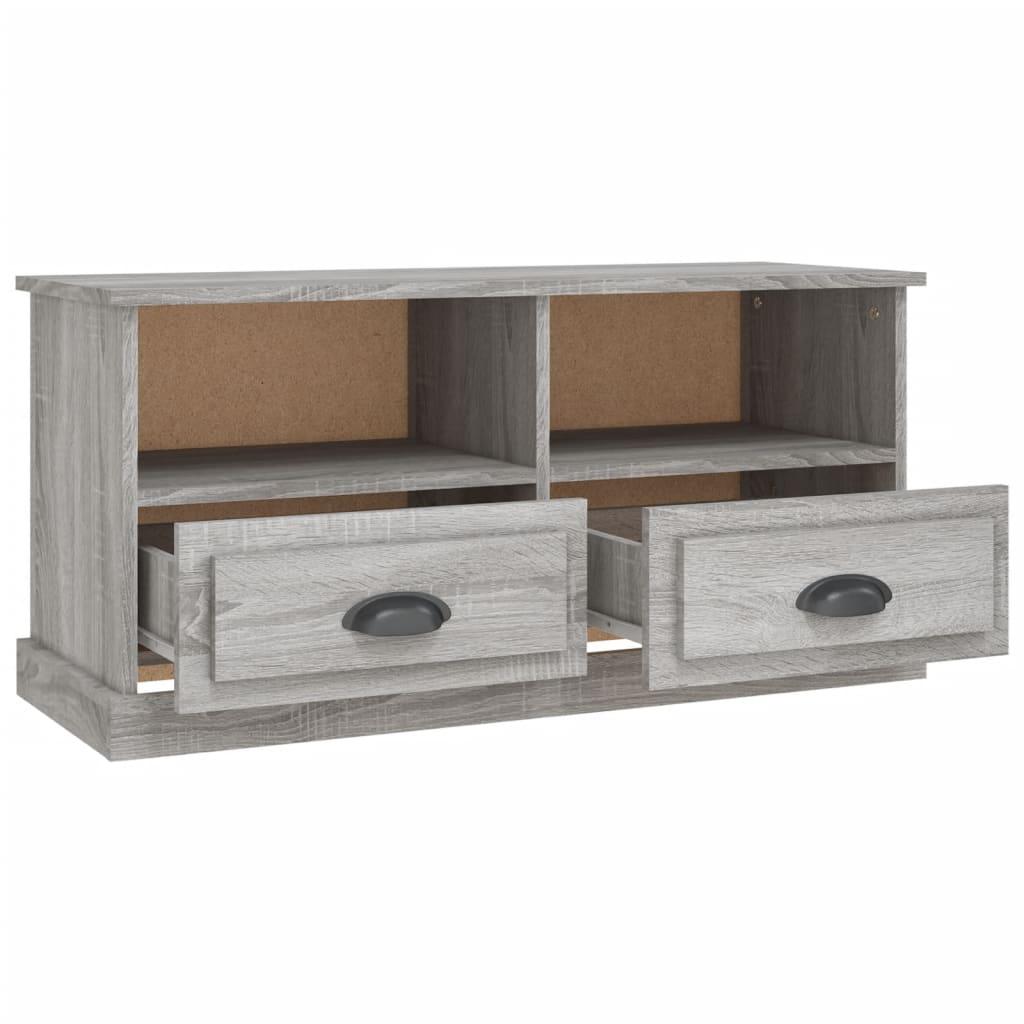 Tv-bord 93x35,5x45 cm konstrueret træ grå sonoma-eg