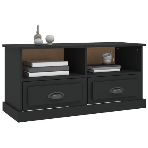 Tv-bord 93x35,5x45 cm konstrueret træ sort