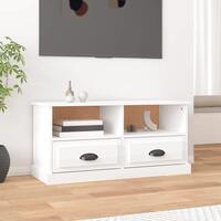 Tv-bord 93x35,5x45 cm konstrueret træ hvid højglans