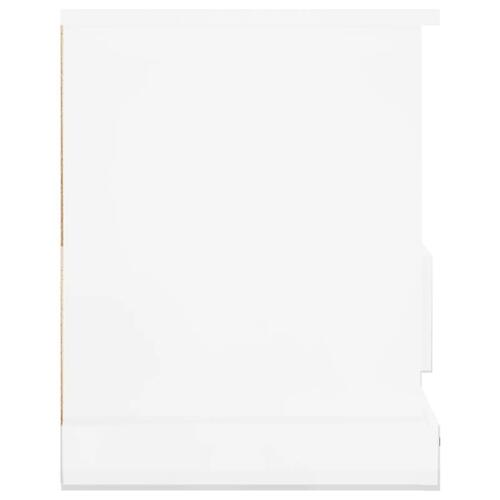 Tv-bord 93x35,5x45 cm konstrueret træ hvid højglans