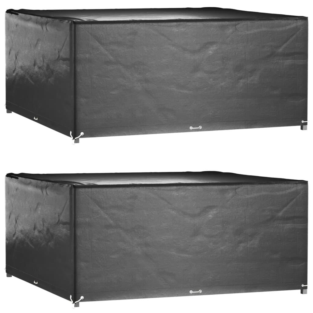 Havemøbelovertræk 2 stk. 250x250x90 cm 16 øjer firkantet