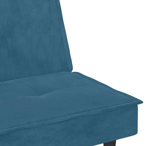 Sovesofa med kopholdere velour blå
