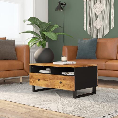 Sofabord 80x54x40 cm massivt mangotræ og konstrueret træ