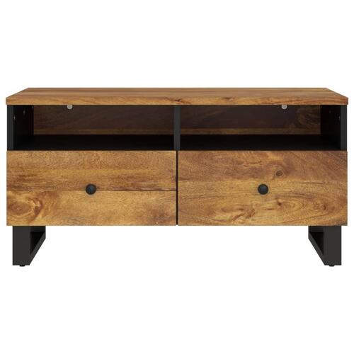 Sofabord 80x54x40 cm massivt mangotræ og konstrueret træ