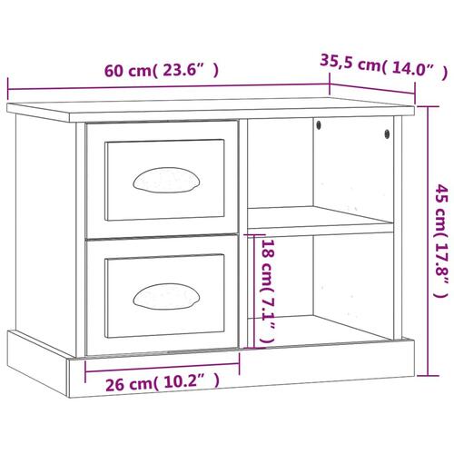Sengebord 60x35,5x45 cm betongrå