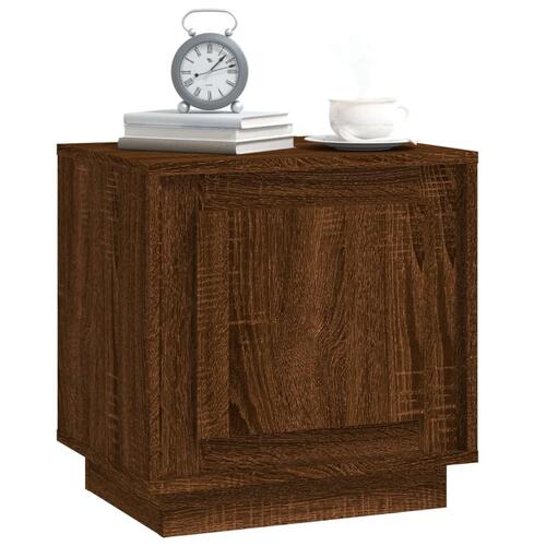 Sengeborde 2 stk. 44x35x45 cm konstrueret træ brun egetræsfarve