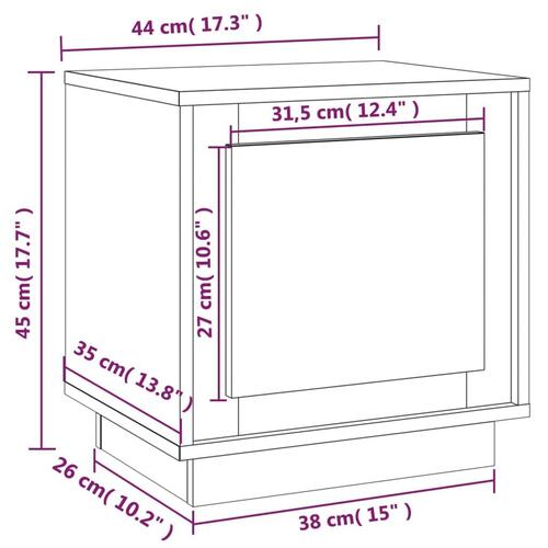 Sengeborde 2 stk. 44x35x45 cm konstrueret træ brun egetræsfarve