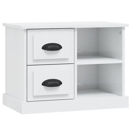 Sengebord 60x35,5x45 cm hvid højglans