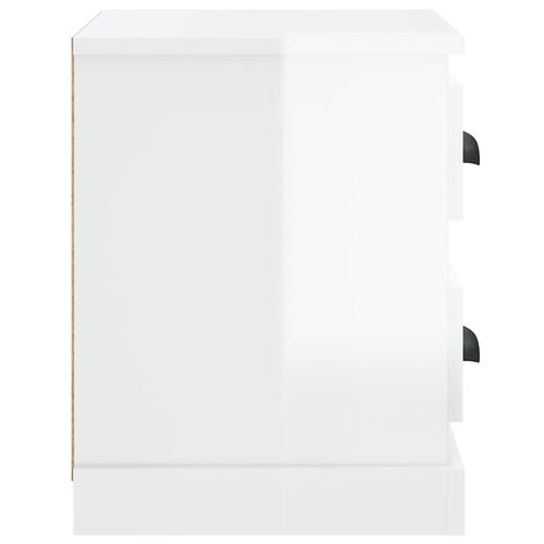 Sengebord 60x35,5x45 cm hvid højglans