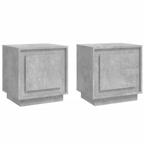 Sengeborde 2 stk. 44x35x45 cm konstrueret træ betongrå