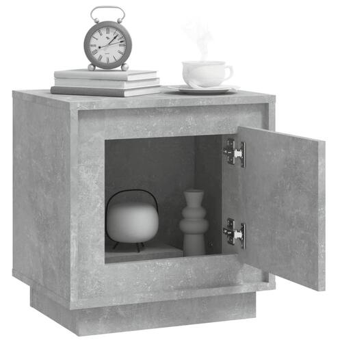 Sengeborde 2 stk. 44x35x45 cm konstrueret træ betongrå