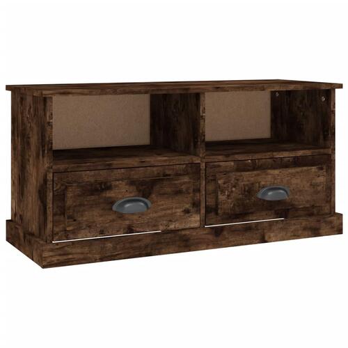Tv-bord 93x35,5x45 cm konstrueret træ røget egetræsfarve