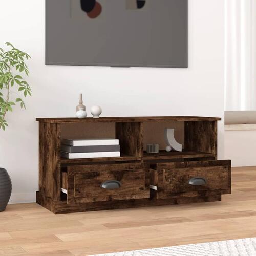Tv-bord 93x35,5x45 cm konstrueret træ røget egetræsfarve
