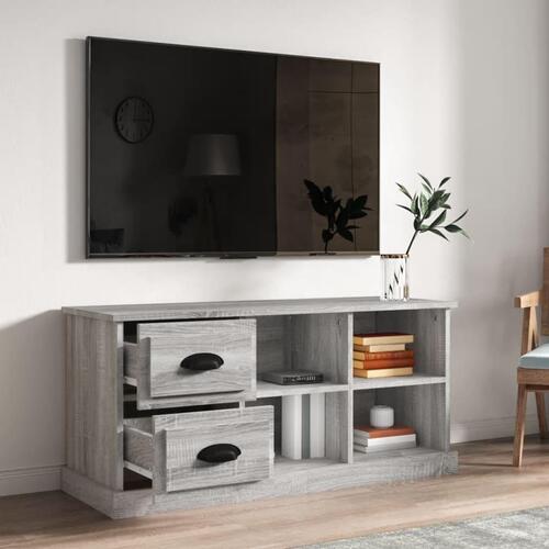 Tv-bord 102x35,5x47,5 cm konstrueret træ grå sonoma-eg