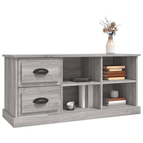 Tv-bord 102x35,5x47,5 cm konstrueret træ grå sonoma-eg