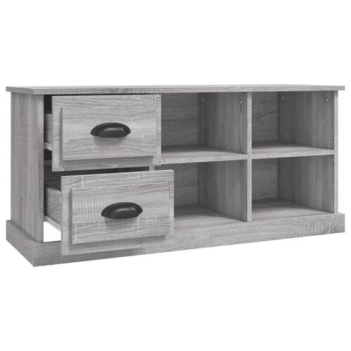 Tv-bord 102x35,5x47,5 cm konstrueret træ grå sonoma-eg