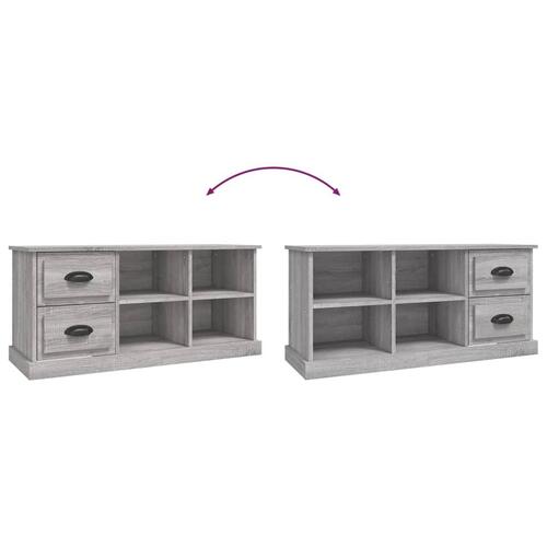 Tv-bord 102x35,5x47,5 cm konstrueret træ grå sonoma-eg