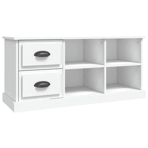 Tv-bord 102x35,5x47,5 cm konstrueret træ hvid