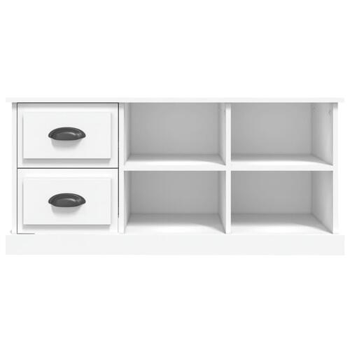 Tv-bord 102x35,5x47,5 cm konstrueret træ hvid