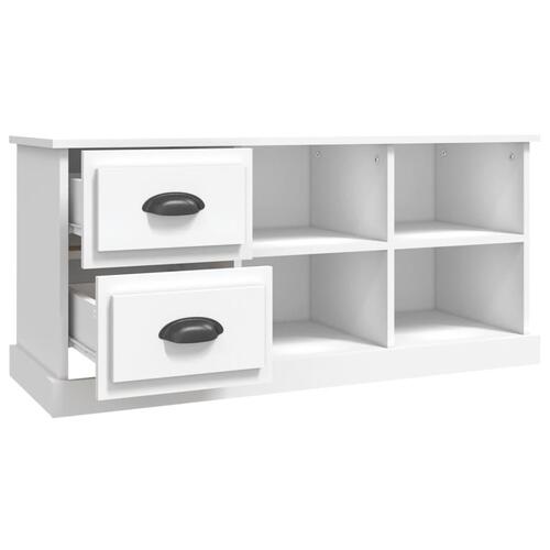 Tv-bord 102x35,5x47,5 cm konstrueret træ hvid