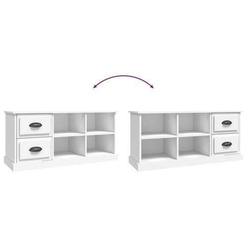 Tv-bord 102x35,5x47,5 cm konstrueret træ hvid