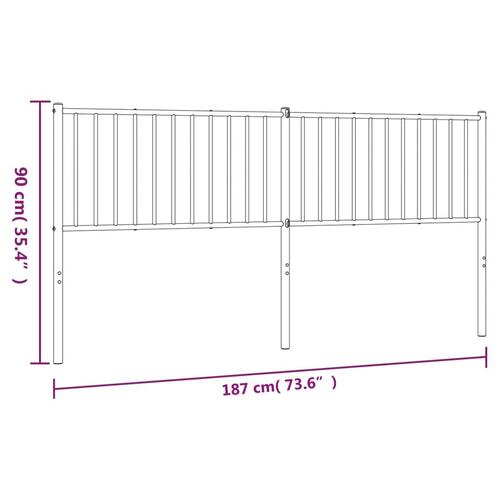 Sengegavl 180 cm metal sort