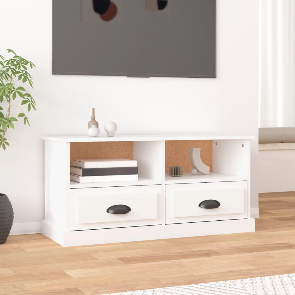 Tv-bord 93x35,5x45 cm konstrueret træ hvid
