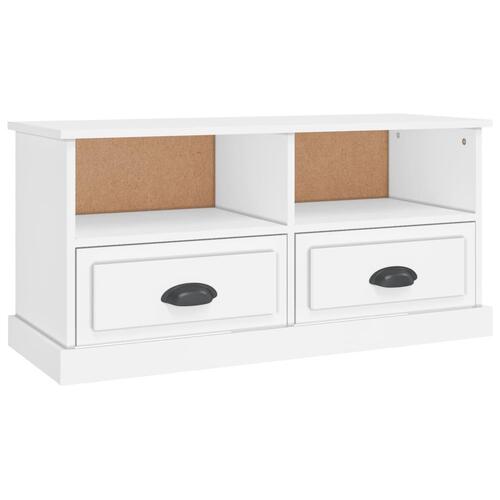 Tv-bord 93x35,5x45 cm konstrueret træ hvid