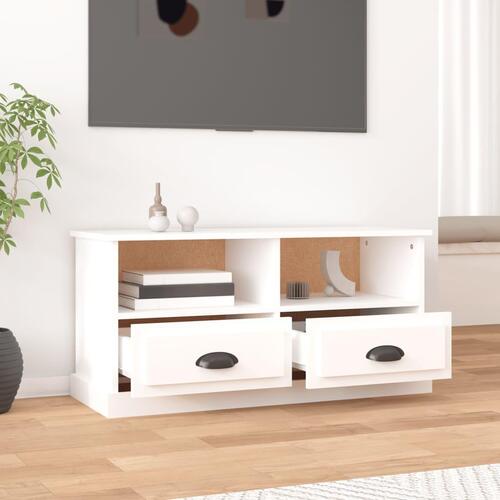 Tv-bord 93x35,5x45 cm konstrueret træ hvid