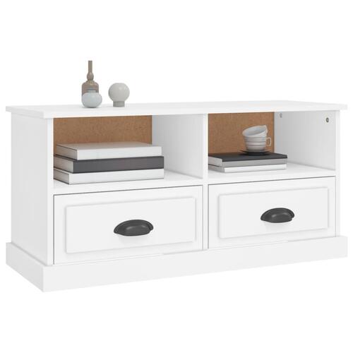 Tv-bord 93x35,5x45 cm konstrueret træ hvid