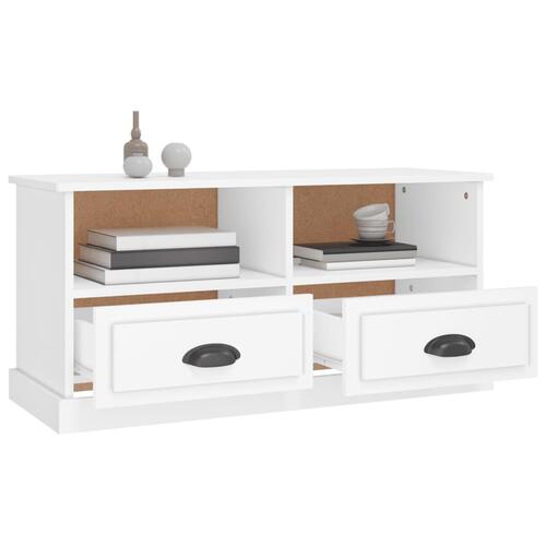Tv-bord 93x35,5x45 cm konstrueret træ hvid